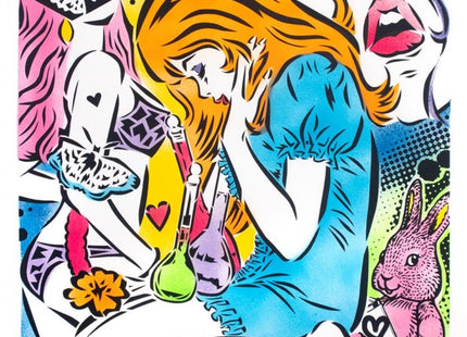 Emotions Orange HPM Stencil Silkscreen Print by Lady Aiko