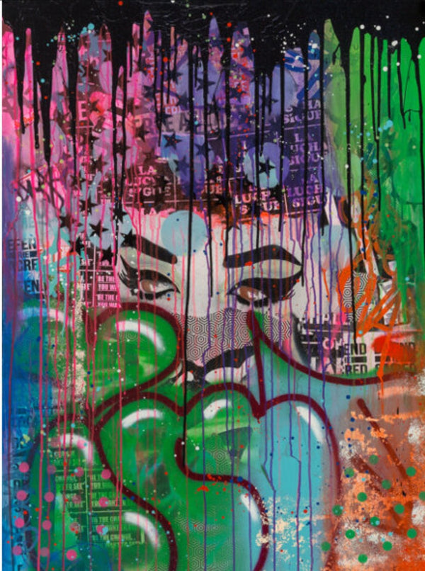 Yeux comme ces peinture acrylique originale en aérosol par Indie184- Soraya Marquez