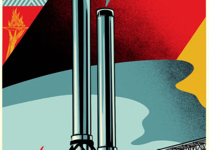 Factory Stacks- Earth First Silkscreen Print by Shepard Fairey- OBEY