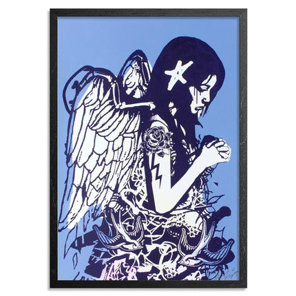Fallen Angel Blue Silkscreen Print by Copyright