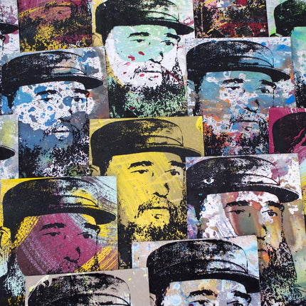 - Fidel Castro - HPM Acrylic Silkscreen Print by Bobby Hill