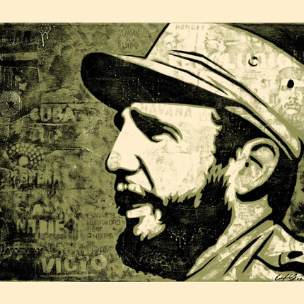 Fidel Green Serigraph Print by Ernesto Yerena Montejano- Hecho Con Ganas