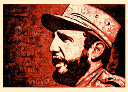 Fidel Red Serigraph Print by Ernesto Yerena Montejano- Hecho Con Ganas