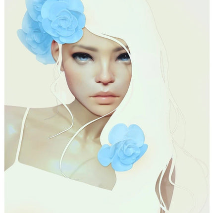 Flor Azul Giclee Print by Cezar Brandao