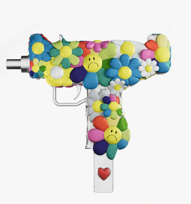 Flower Power Shoeuzi 100% Gun Art Sculpture by J-LDN aka Jack London