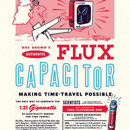 Flux Capacitor Ad Giclee Print by Timba Smits