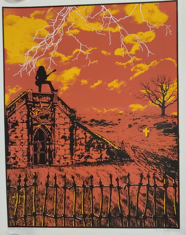 For Whom The Bell Tolls Red AP Silkscreen Print by Russell Moore