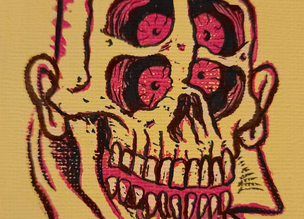 Four Eyez Zombie Original Colored Pencil Drawing by Burrito Breath