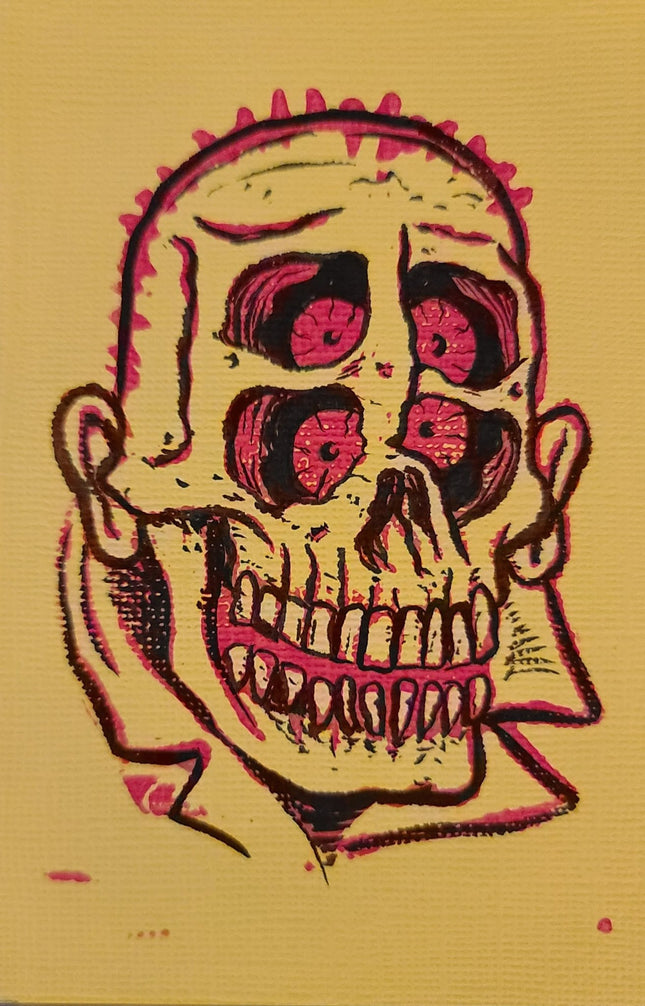 Four Eyez Zombie Original Colored Pencil Drawing by Burrito Breath