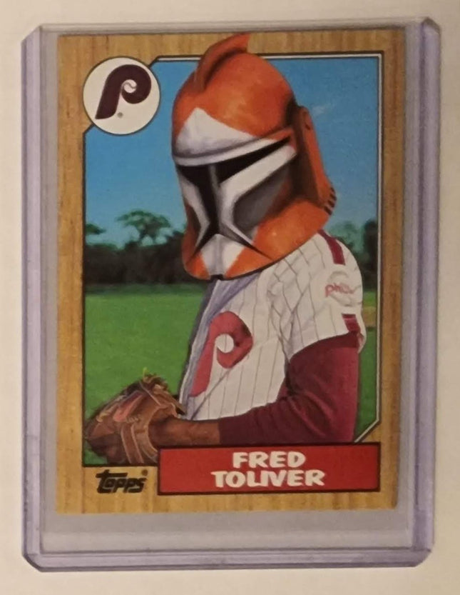 Fred Toliver Clone Trooper Bomb Squad Phillies Original Collage Baseball Card Art by Pat Riot