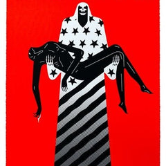 Freedom/Prosperity At Any Price- Red Silkscreen Print by Cleon Peterson
