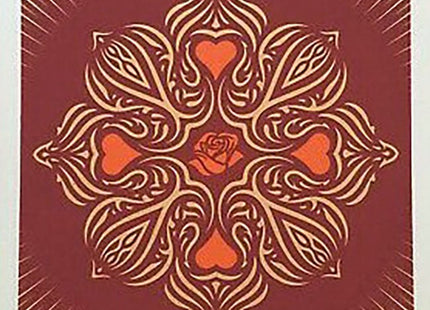 Ganas Dignity Love Red Gold Serigraph Print by Ernesto Yerena Montejano- Hecho Con Ganas