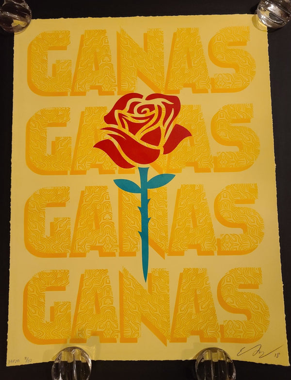 Ganas Dignity Rose HPM Stencil Print by Ernesto Yerena Montejano- Hecho Con Ganas