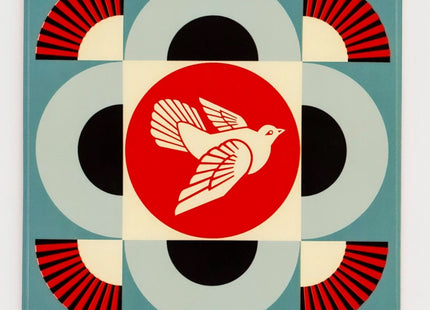 Geometric Dove Tile- Blue Print by Shepard Fairey- OBEY