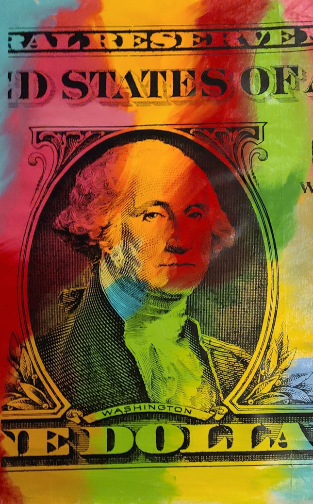 George Washington One Dollar Bill Original Oil Painting by Steve Kaufman SAK