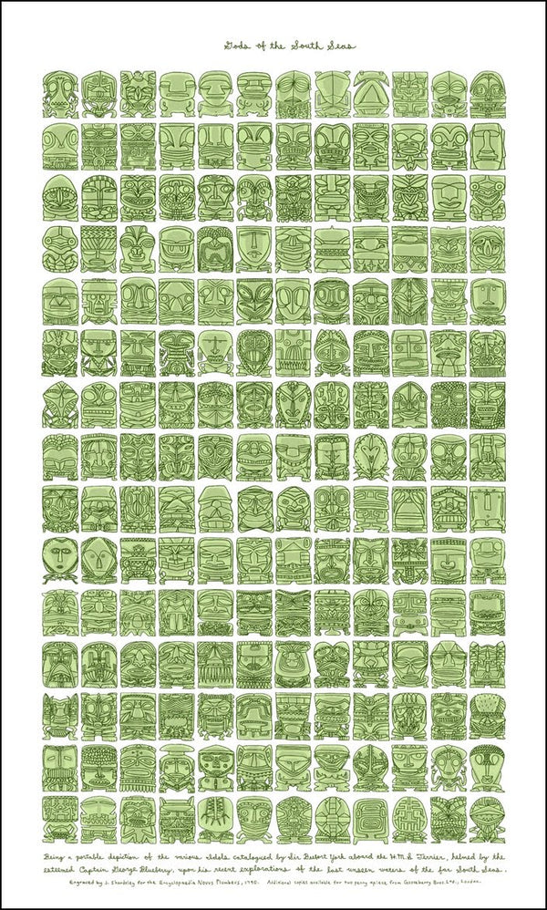 Sérigraphie des dieux des mers du sud par Jacob Borshard