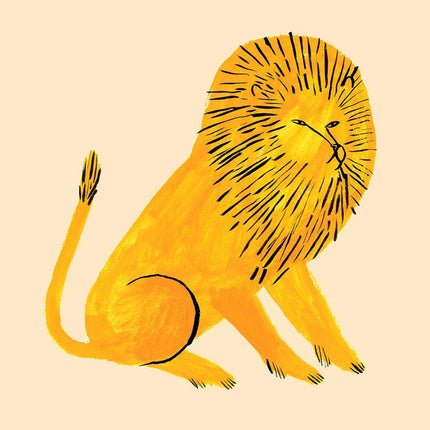 Gold Lion Giclee Print by Jen Collins