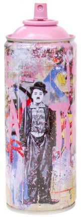Gold Rush Pink Spray Paint Can Sculpture by Mr Brainwash- Thierry Guetta