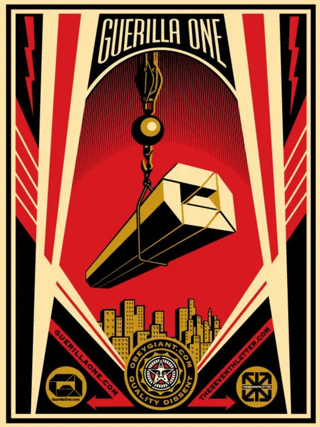 Guerilla One x The Seventh Letter Collaboration Silkscreen Print by Shepard Fairey- OBEY