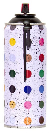 Hirst Dots Black Spray Paint Can Sculpture by Mr Brainwash- Thierry Guetta