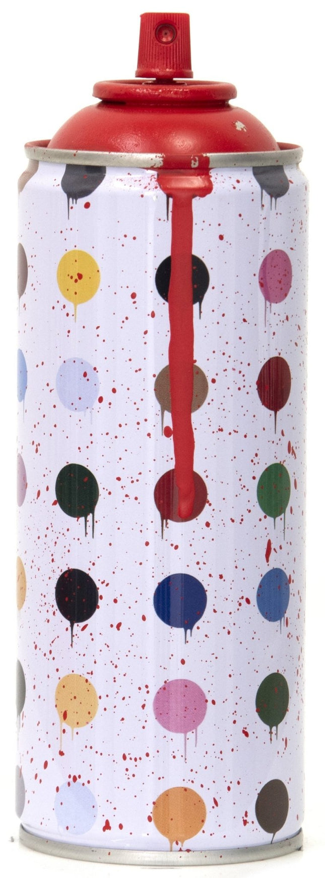 Hirst Dots Red Spray Paint Can Sculpture by Mr Brainwash- Thierry Guetta