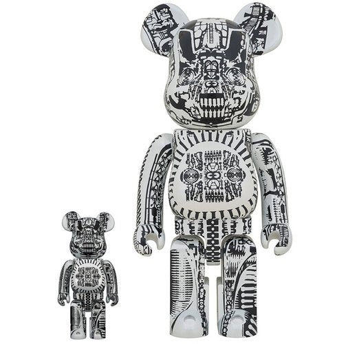 HR Giger- White Chrome 100% & 400%  Be@rbrick Art Toy