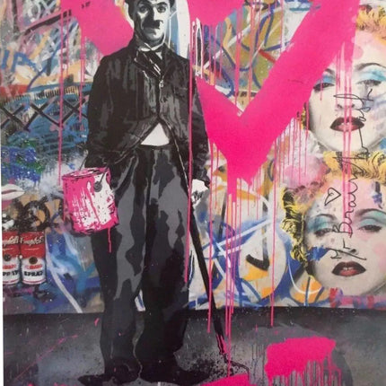 Icons Show Charlie Chaplin Madonna Poster by Mr Brainwash- Thierry Guetta
