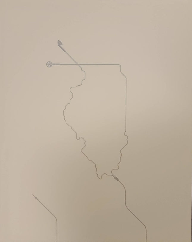 Illinois Earbuds Silkscreen Print by Sean Mort