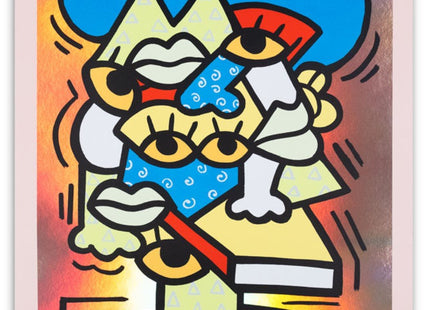 Indigo Fro Holographic Silkscreen Print by Sheefy McFly- Tashif Turner