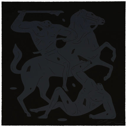 Into The Night MMXXI- Black/Black Silkscreen Print by Cleon Peterson