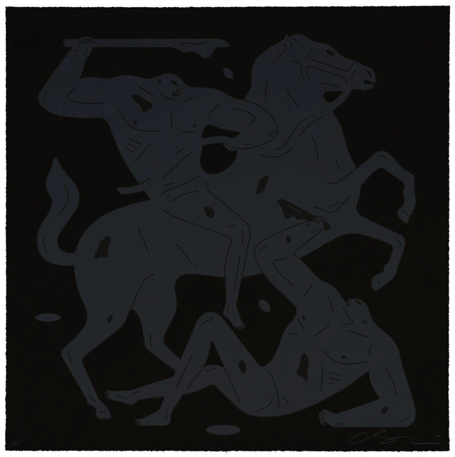 Into The Night MMXXI- Black/Black Silkscreen Print by Cleon Peterson