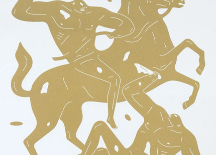 Into The Night MMXXI- Gold/White Silkscreen Print by Cleon Peterson