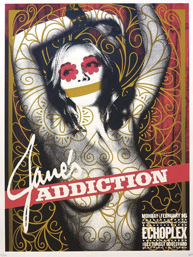 Jane's Addiction at Echoplex 2008 Silkscreen Print by MFG- Matt Goldman
