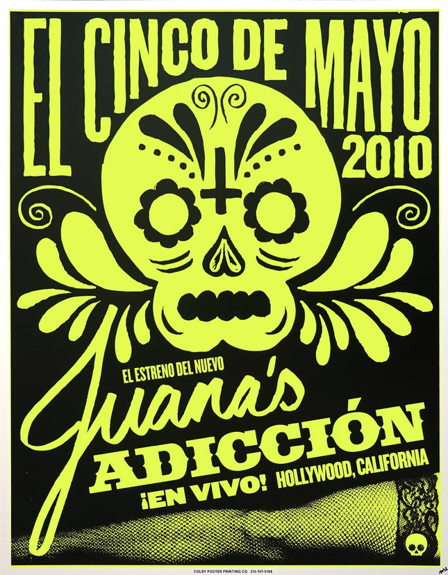 Jane's Addiction El Cinco De Mayo 2010 Silkscreen Print by MFG- Matt Goldman