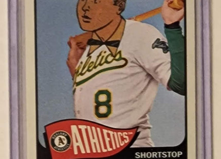 Jed Lowrie Surprise Face Athletics Original Collage Baseball Card Art by Pat Riot