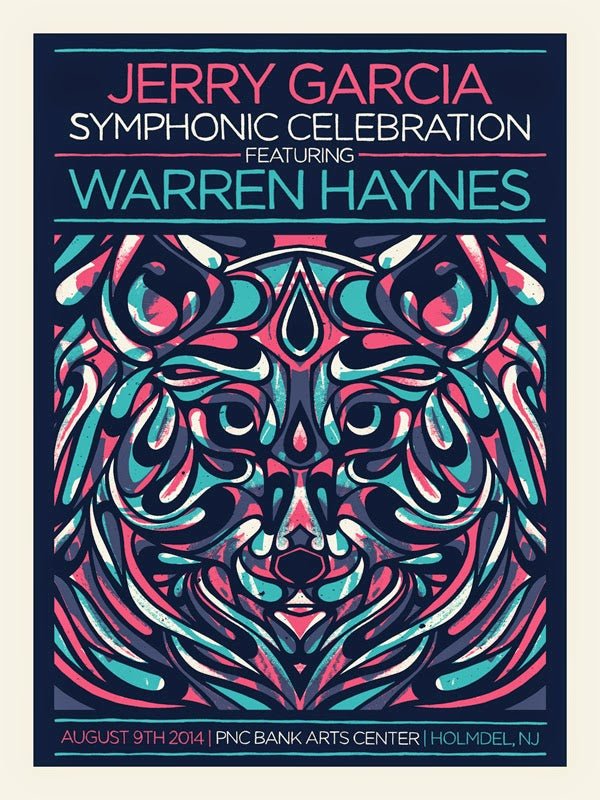 Celebración sinfónica de Jerry García Warren Haynes 2014 AP Impresión de serigrafía de John Vogl