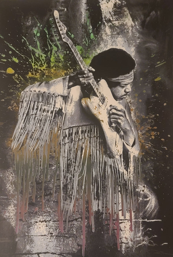 Sérigraphie Jimi Dark Gradient par Mr Brainwash - Thierry Guetta