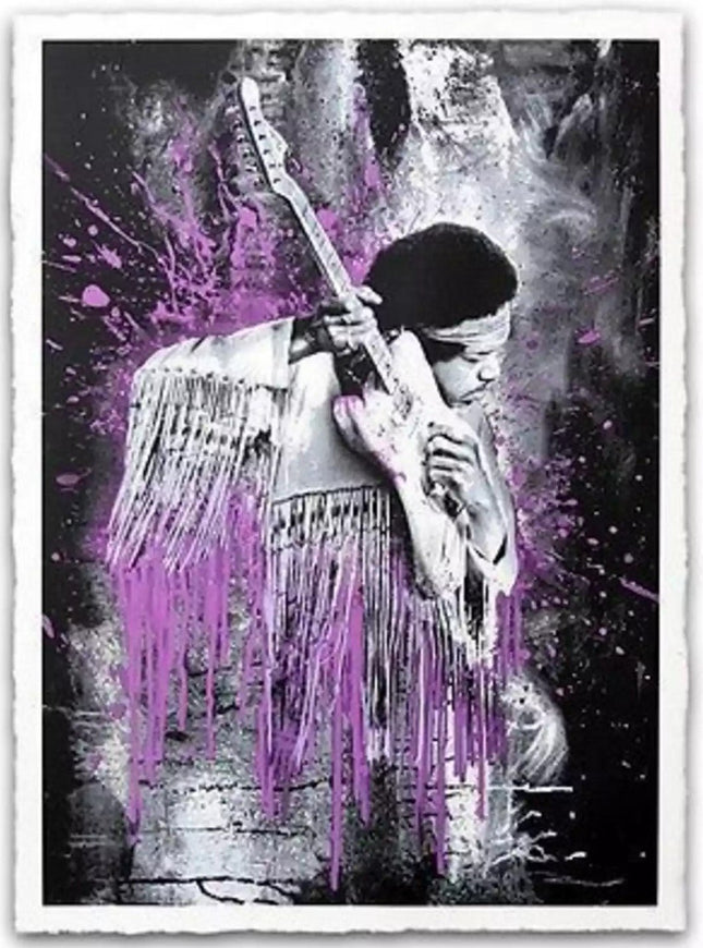 Jimi Purple Silkscreen Print by Mr Brainwash- Thierry Guetta