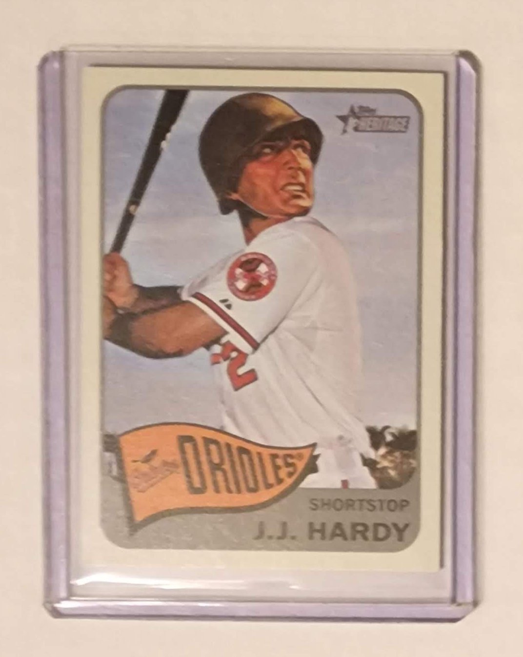 JJ Hardy WW2 Soldier Orioles Original Collage Baseball Card Art by