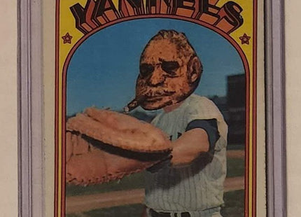 John Ellis Cigar Smoking Man Yankees Original Collage Baseball Card Art by Pat Riot