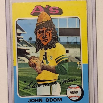 John Odom South American Man Athletics Original Collage Baseball Card Art by Pat Riot