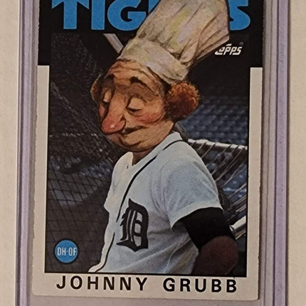 Johnny Grubb Chef Tigers Original Collage Baseball Card Art by Pat Riot