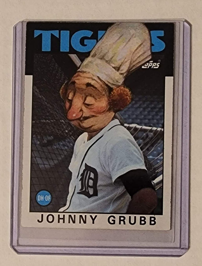 Johnny Grubb Chef Tigers Original Collage Baseball Card Art by Pat Riot