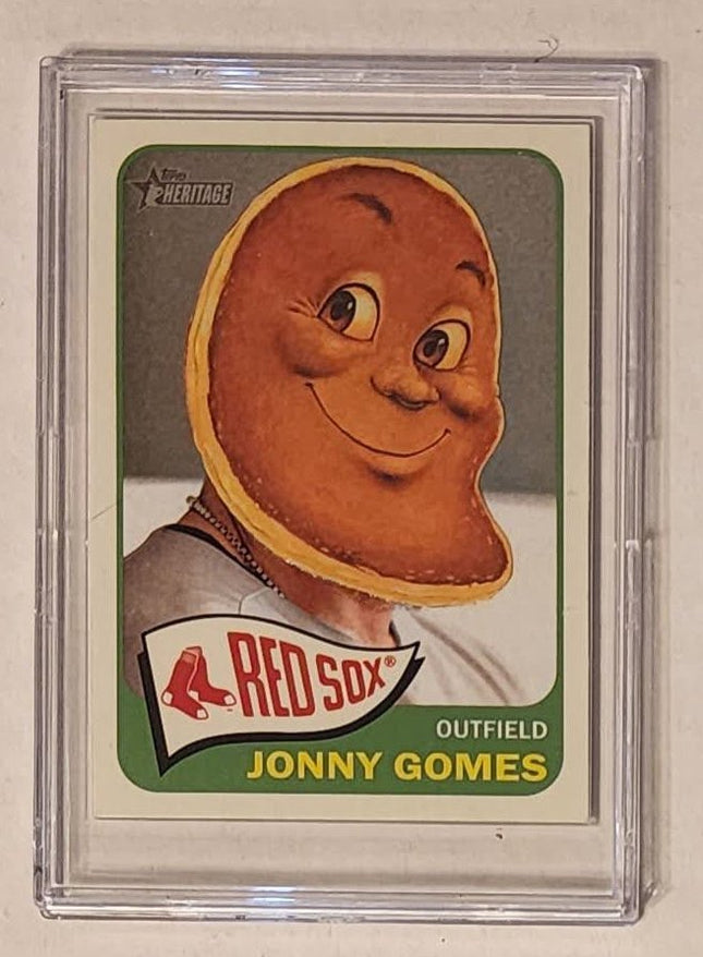 Jonny Gomes Pancake Red Sox Original Collage Baseball Card Art by Pat Riot