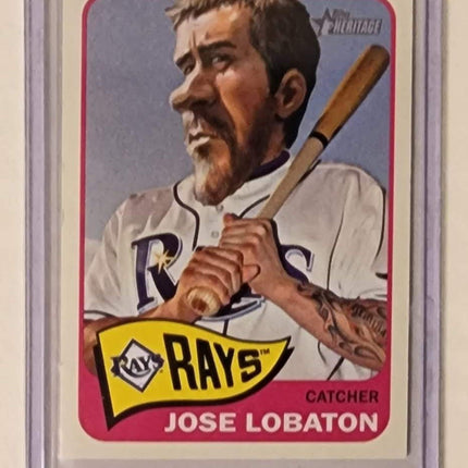 Jose Lobaton Big Head Rays Original Collage Baseball Card Art by Pat Riot