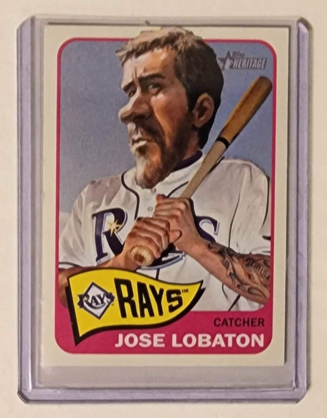 Jose Lobaton Big Head Rays Original Collage Baseball Card Art by Pat Riot