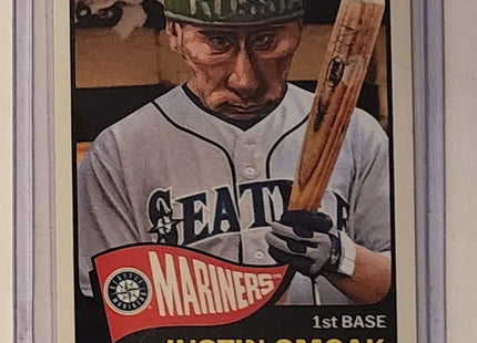Juston Smoak Putin Beanie Mariners Original Collage Baseball Card Art by Pat Riot