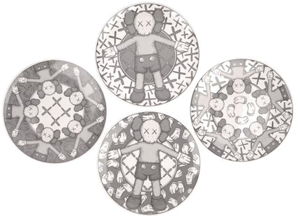Kaws x NGV Ceramic Plate Set- Gray/White by Kaws- Brian Donnelly