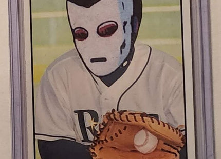 Kelly Shoppach Masked Villain Rays Original Collage Baseball Card Art by Pat Riot