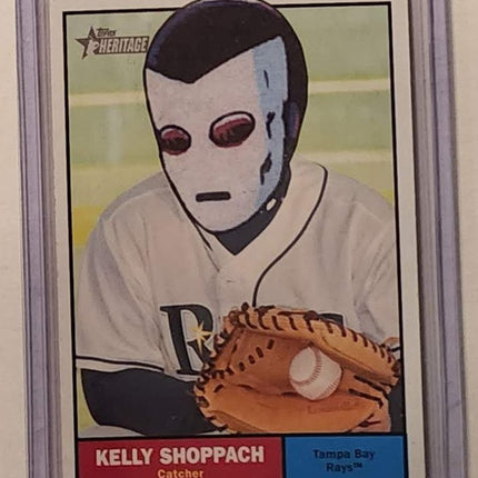Kelly Shoppach Masked Villain Rays Original Collage Baseball Card Art by Pat Riot